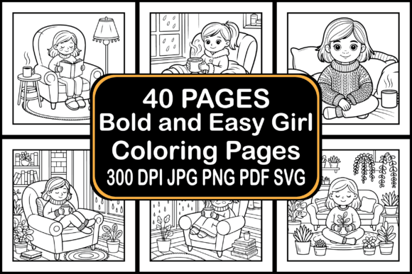 40 Bold and Easy Girl Coloring Pages