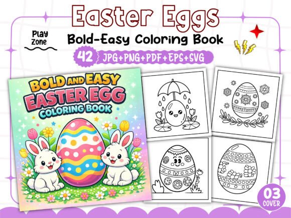 Bold and Easy Easter Eggs Coloring Book: A Designer’s KDP Asset