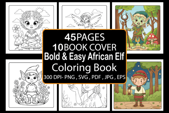 Bold Easy African Elf Coloring Book