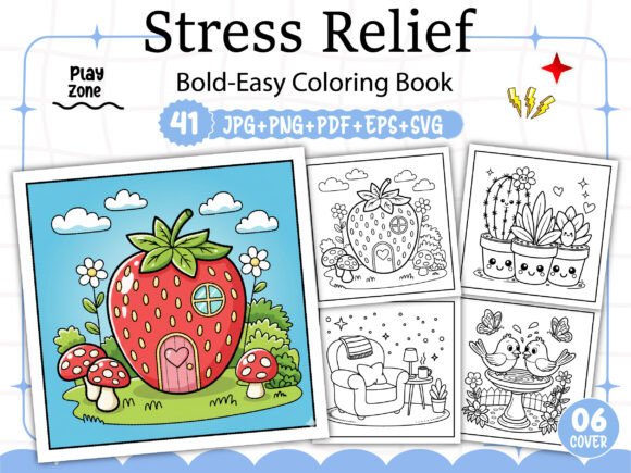 Bold Easy Stress Relief Coloring Pages