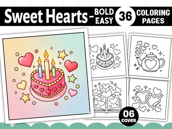 Bold Easy Sweet Hearts Coloring Pages