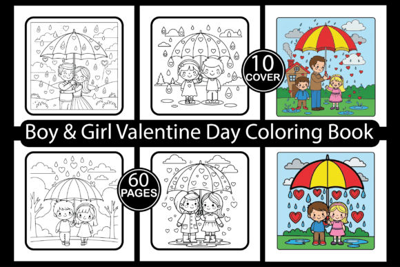 Boy Girl Valentine Day Coloring Book for Creators
