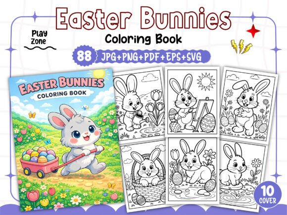 Build a Unique KDP Interior with Adults Easter Bunnies Coloring Pages