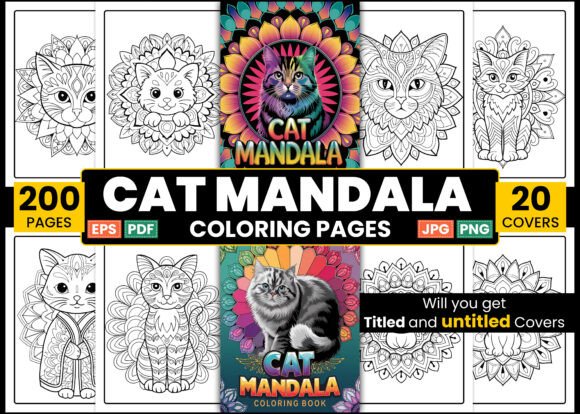Cat Mandala Coloring Pages for Relaxation and Creativity