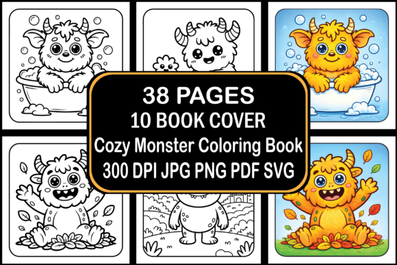 Cozy Monster Coloring Book: A Creative Asset for Print on Demand Sellers