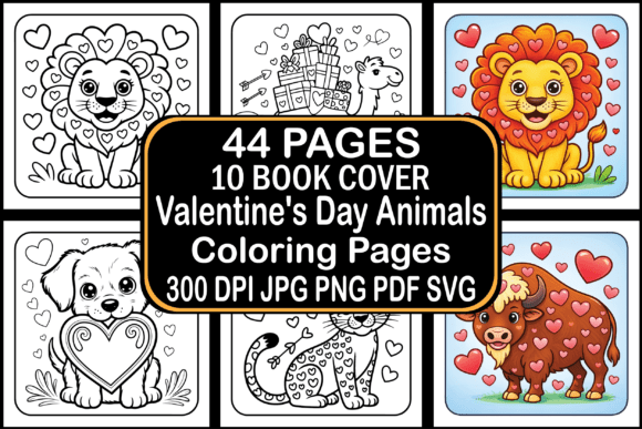 Creative Valentine's Day Animals Coloring Pages for Adults