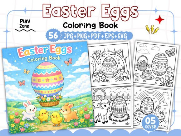 Easter Eggs Coloring Pages for Kids