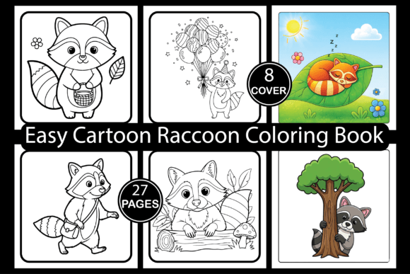 Easy Cartoon Raccoon Coloring Book: A Versatile Resource for Creators and Colorists