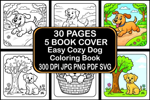 Easy Cozy Dog Coloring Book: A Thoughtful Creative Escape for Adults