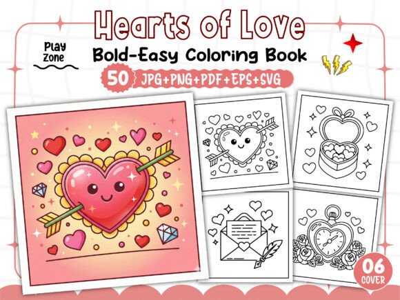 Hearts of Love Coloring Book Bold Easy: Designing Your KDP Interior for Creative Success