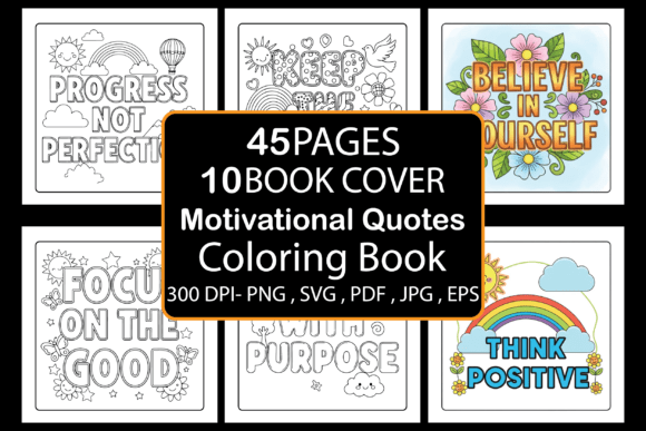 Motivational Quotes Coloring Book