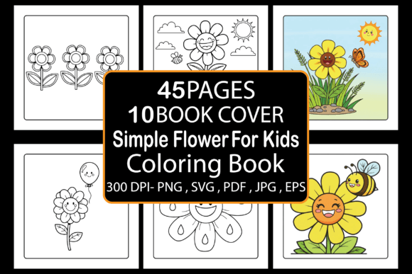 Simple Flower for Kids Coloring Book: A Practical Resource for Parents, Educators, and Publishers