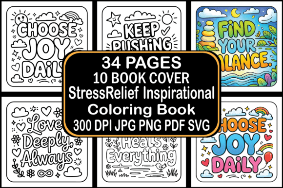 Stress Relief Inspirational Coloring Book: A Creative Way to Relax and Recharge