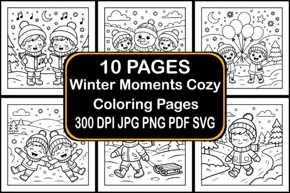 Winter Moments Cozy Coloring Pages for Adults